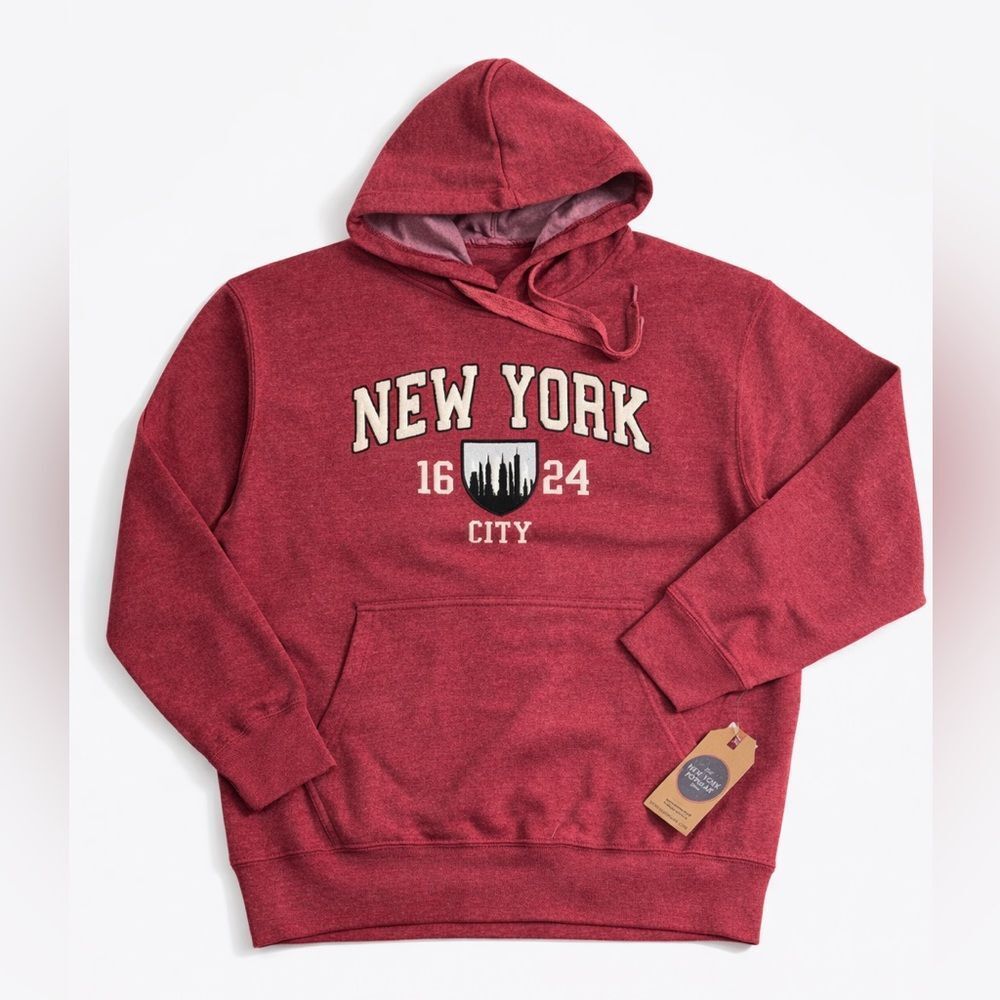 UNISEX New York Graphic Red Pullover Hoodie Sz Large NWT - Picture 2 of 7
